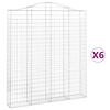 vidaXL Lučne gabionske ko&scaron;are 6 kom 200x30x220/240cm pocinčano željezo