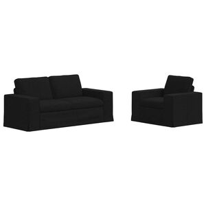 vidaXL Sofa 2 pcs Crna