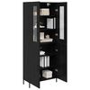 vidaXL Highboard Zidne Crni hrast 69,5 x 34 x 180 cm Konstruirano drvo