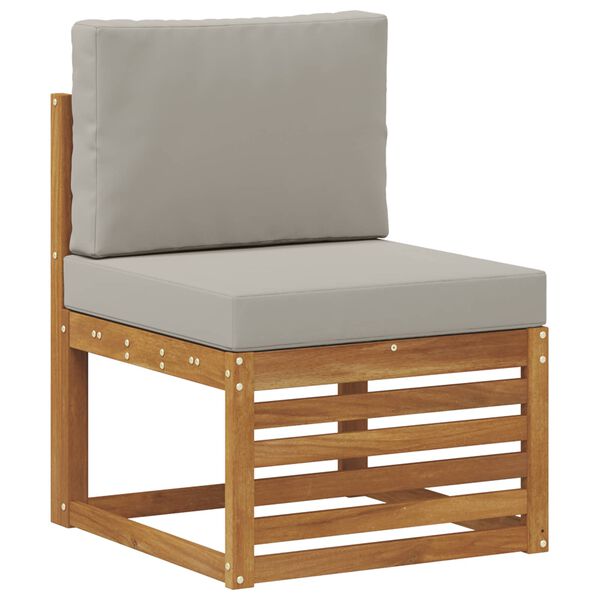 vidaXL Setovi sofa 6 pcs Prirodna i svijetlo siva Čvrsto drvo akacije