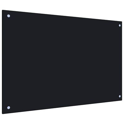 vidaXL Kuhinjska zaštita od prskanja crna 90 x 60 cm kaljeno staklo