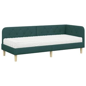 vidaXL Kutni okvir kreveta Tamnozelena 80 x 200 cm tkanina
