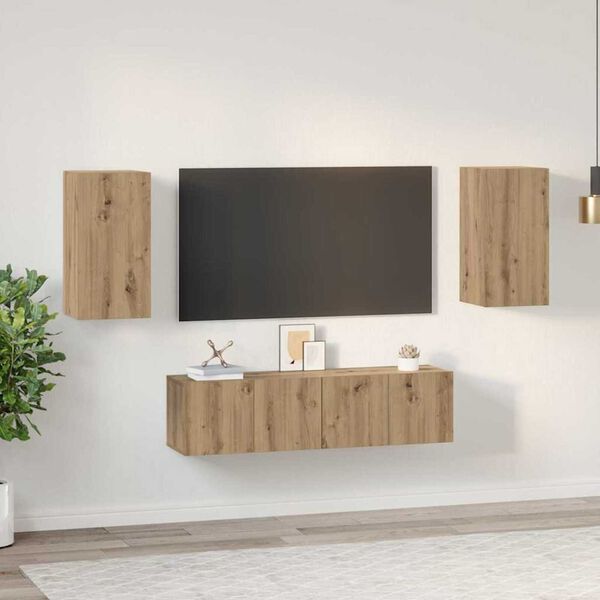 vidaXL Set TV komoda Zidne 4 pcs hrast artisan 30.5 x 30 x 60 cm