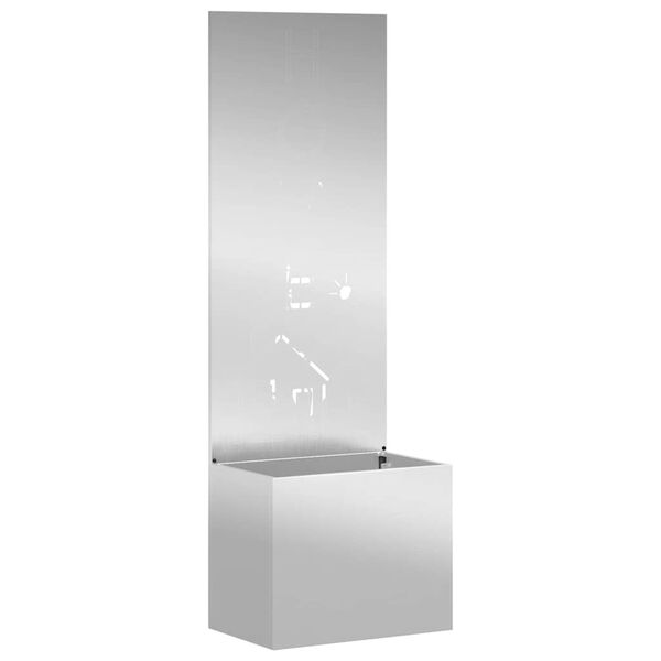 vidaXL Privatnost u vrtu Rezbarija Srebrno 50 x 140 cm Pocinčani čelik