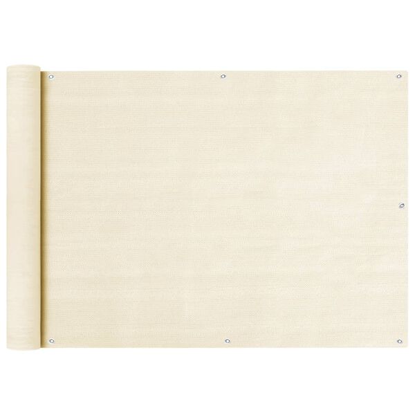 vidaXL Balkonski zastor krem 75 x 400 cm HDPE