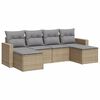 vidaXL 6-dijelni set vrtnih sofa s jastucima bež od poliratana