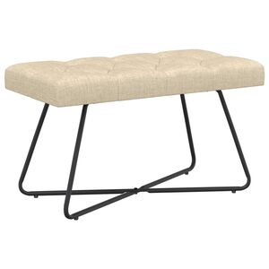 vidaXL Klupa s gumbastim tkanjem Krem 80 x 40 x 46 cm Tkanina