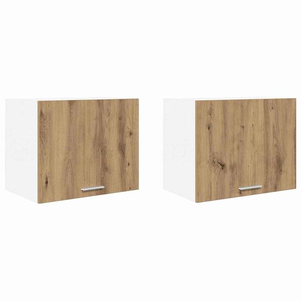 vidaXL Viseći ormarić 2 pcs Umjetnički hrast i bijela 50 x 31 x 40 cm