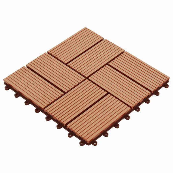 vidaXL Pločice za decking 11 pcs Tikovina 30 x 30 cm