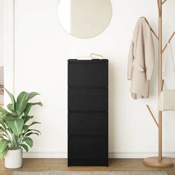 vidaXL Komoda crni hrast 37,5x35x99 cm izrađeno drvo