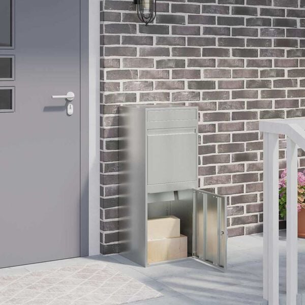 vidaXL Sandučić za pakete Crna 41 x 38 x 103 cm Cinkani čelik