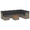 vidaXL 9-dijelni set vrtnih sofa od poliratana s jastucima sivi