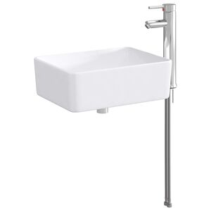 vidaXL Umivaonik s slavinom i odvodom Krom 40,5 x 30,5 x 13 cm