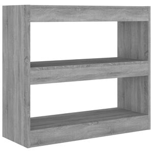 vidaXL Ormarić za knjige / pregrada boja sivog hrasta 80 x 30 x 72 cm