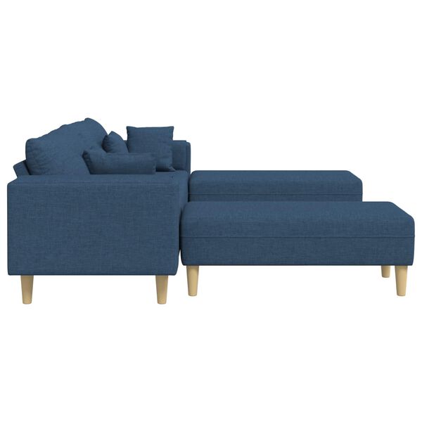 vidaXL Sofa s jastukom 3 pcs Plava tkanina