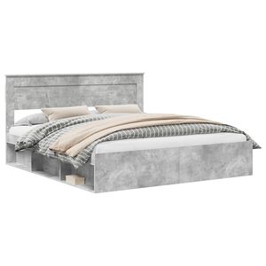 vidaXL Krevetna konstrukcija Beton 180 x 200 cm Čvrsto borovo drvo
