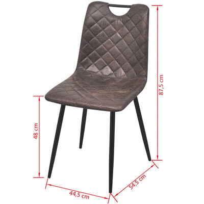 vidaXL Blagovaonske stolice od umjetne kože 2 kom tamnosmeđe