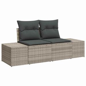 vidaXL Vrtni kauč s jastukom Siva 184 x 62 x 69 cm poliratan