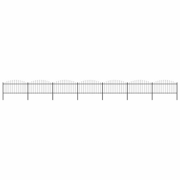 vidaXL Vrtna ograda s vrhom koplja Čelik 1248 x 150 cm Crna