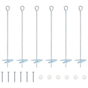 vidaXL Zemaljska sidra 6 pcs Srebrna &Oslash;10 x 50 cm Galvanizirani metal