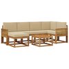 vidaXL Set vanjskih sofa 7 pcs Prirodna i bež Čvrsto drvo akacije