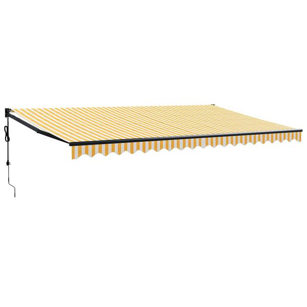 vidaXL Automatska tenda na uvlačenje žuto-bijela 5 x 3 m