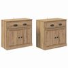 vidaXL Komode 2 pcs Umjetnički hrast 70 x 35,5 x 67,5 cm