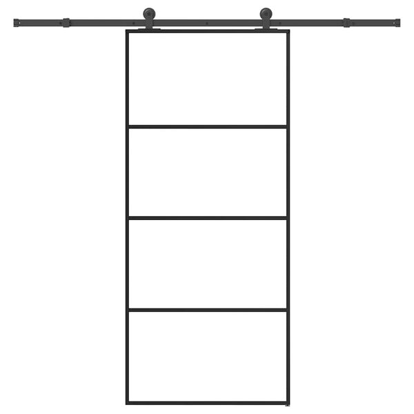 vidaXL Klizna vrata s priborom 90 x 205 cm od ESG stakla i aluminija