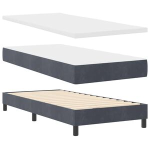 vidaXL LED Box Spring Krevet Tamno siva 90 x 200 cm Bar&scaron;un