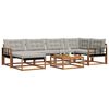 vidaXL Set vanjskih sofa s jastukom 7 pcs Prirodna i svijetlo siva