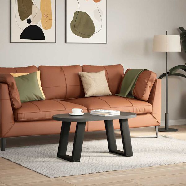 vidaXL Noge za klub stolić U-oblik 2 kom Crne 38 x (42-43) cm Čelik