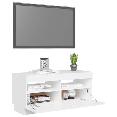 vidaXL TV ormarić s LED svjetlima bijeli 80 x 35 x 40 cm