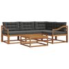 vidaXL Set vanjskih sofa s jastukom 5 pcs Prirodna i antracit