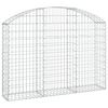 vidaXL Gabionska ko&scaron;ara s lukom 150x30x100/120 cm pocinčano željezo