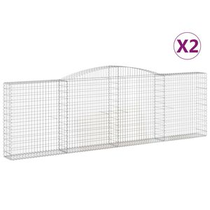 vidaXL Lučne gabionske ko&scaron;are 2 kom 400x30x120/140cm pocinčano željezo