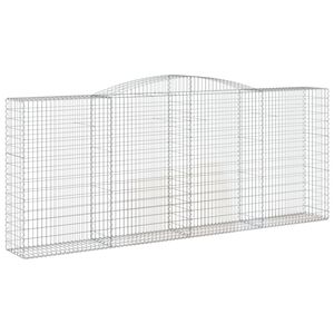 vidaXL Gabionska ko&scaron;ara s lukom 400x50x160/180 cm pocinčano željezo