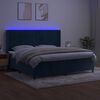 vidaXL Krevet box spring s madracem LED tamnoplavi 200x200 cm bar&scaron;un