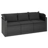 vidaXL 4-dijelni set vrtnih sofa od poliratana s jastucima crni