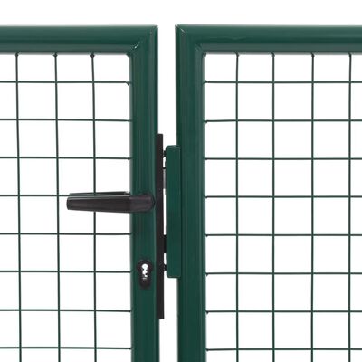 vidaXL Vrtna vrata čelična 350 x 75 cm zelena