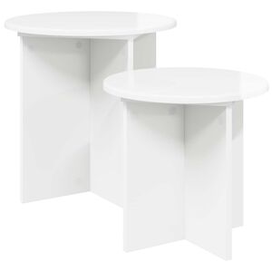 vidaXL Set pomoćnih stolića 2 kom. Bijela visokog sjaja &Oslash; 45 x 45 cm
