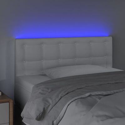 vidaXL LED uzglavlje bijelo 80 x 5 x 78/88 cm od umjetne kože