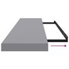 vidaXL Plutajuća zidna polica siva 120 x 23,5 x 3,8 cm MDF