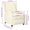 vidaXL Fotelja na podizanje od umjetne kože s krilnim naslonom krem