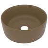 vidaXL Luksuzni okrugli umivaonik mat krem 40 x 15 cm keramički