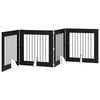 vidaXL Preklopna vrata za pse s postoljem 4 pcs Crni hrast 321 cm