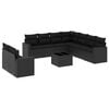 vidaXL 10-dijelni set vrtnih sofa s jastucima crni od poliratana