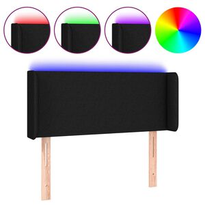 vidaXL LED uzglavlje crno 83x16x78/88 cm od tkanine