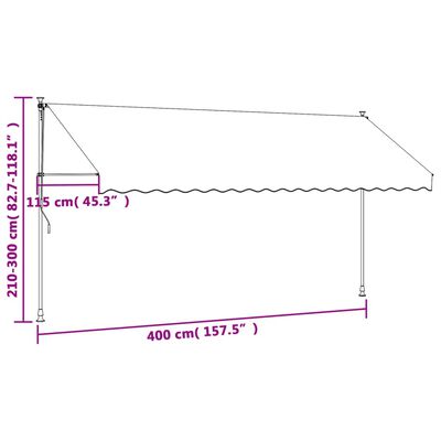 vidaXL Tenda na uvlačenje antracit 400 x 150 cm od tkanine i čelika