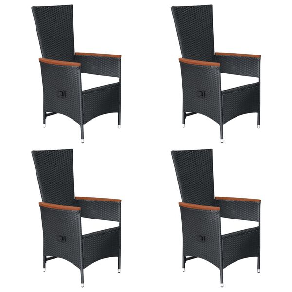 vidaXL 7-dijelni vrtni blagovaonski set od poliratana crni