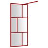 vidaXL Stijenka za walk-in tuš sa staklom ESG crvena 80 x 195 cm